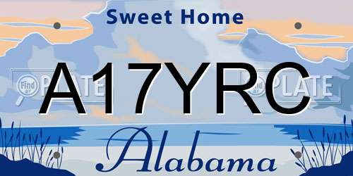 A17YRC Alabama License Plate