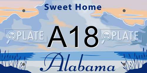 A18 Alabama License Plate
