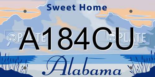 A184CU Alabama License Plate