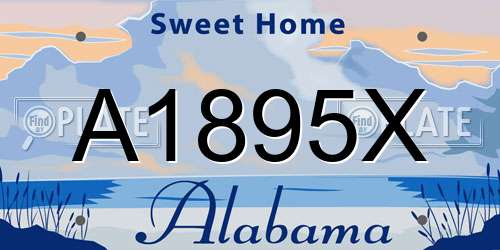 A1895X Alabama License Plate
