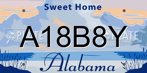 A18B8Y Alabama License Plate