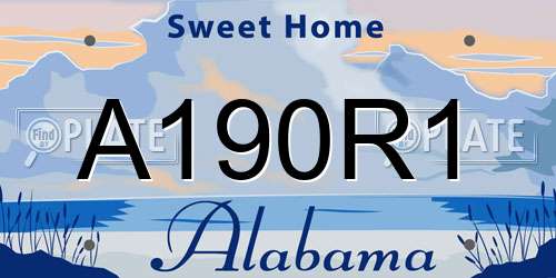A190R1 Alabama License Plate