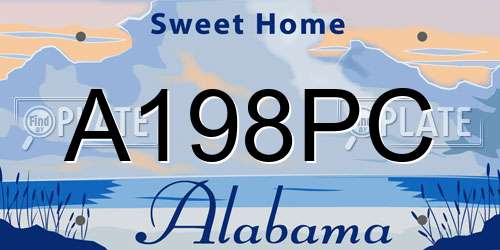 A198PC Alabama License Plate