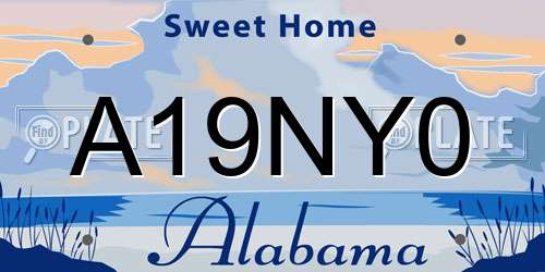 A19NY0 Alabama License Plate