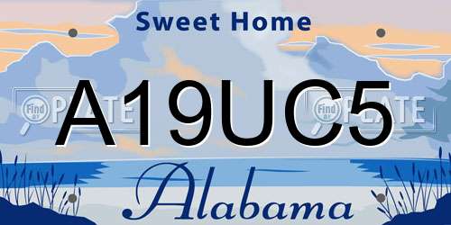 A19UC5 Alabama License Plate