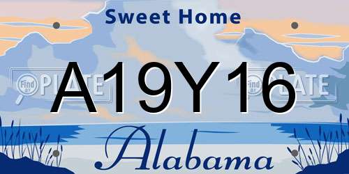 A19Y16 Alabama License Plate