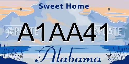 A1AA41 Alabama License Plate