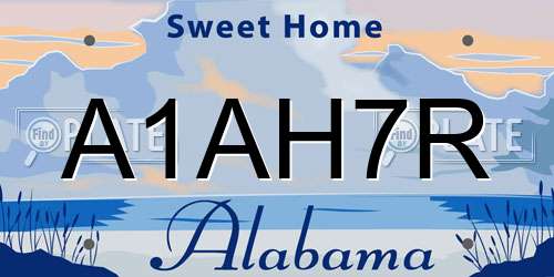 A1AH7R Alabama License Plate