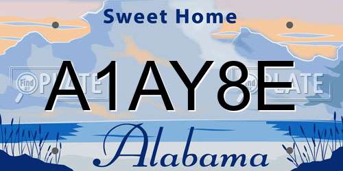 A1AY8E Alabama License Plate