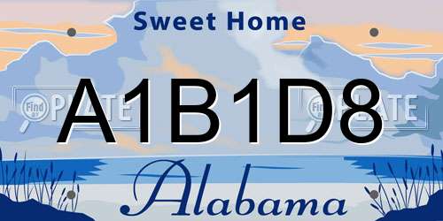 A1B1D8 Alabama License Plate