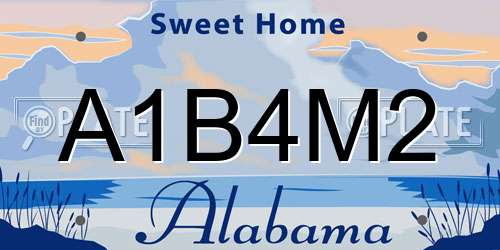 A1B4M2 Alabama License Plate