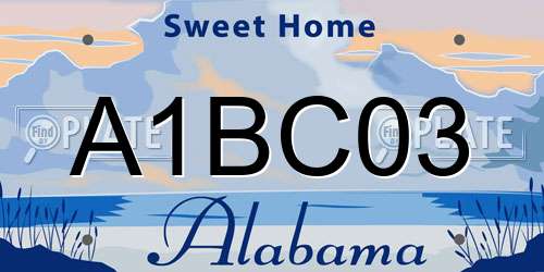 A1BC03 Alabama License Plate