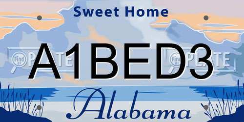 A1BED3 Alabama License Plate