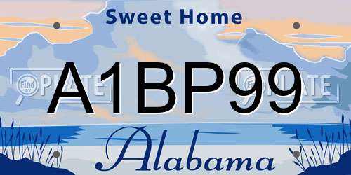 A1BP99 Alabama License Plate