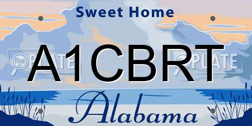 A1CBRT Alabama License Plate