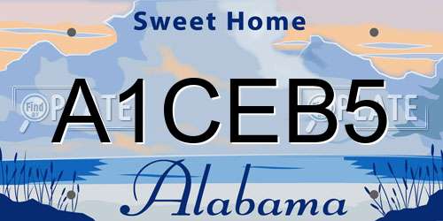 A1CEB5 Alabama License Plate
