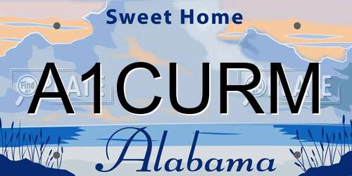 A1CURM Alabama License Plate