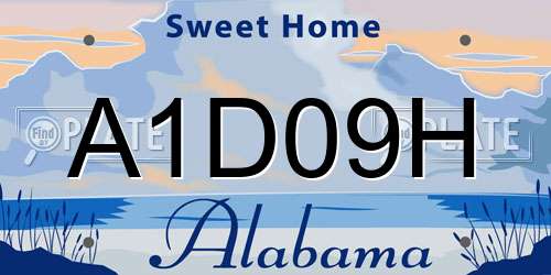 A1D09H Alabama License Plate