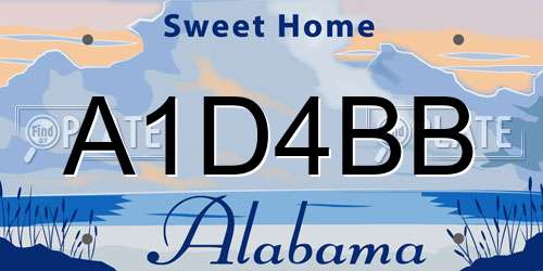 A1D4BB Alabama License Plate