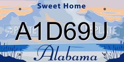 A1D69U Alabama License Plate