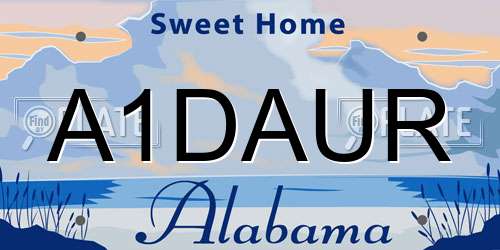 A1DAUR Alabama License Plate