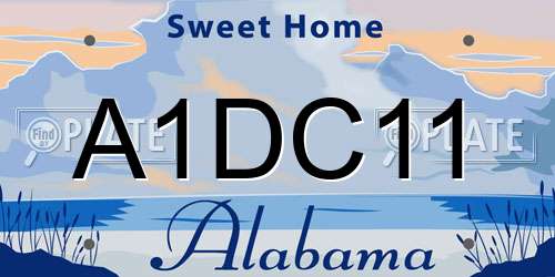 A1DC11 Alabama License Plate
