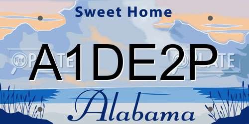 A1DE2P Alabama License Plate