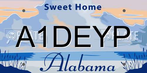 A1DEYP Alabama License Plate