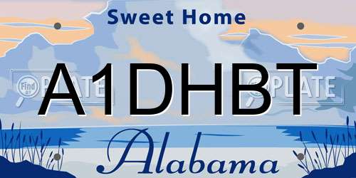 A1DHBT Alabama License Plate