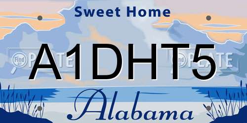 A1DHT5 Alabama License Plate