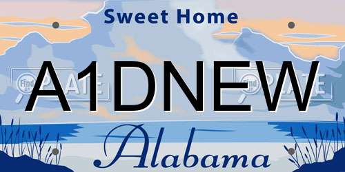 A1DNEW Alabama License Plate
