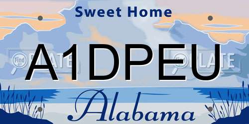 A1DPEU Alabama License Plate