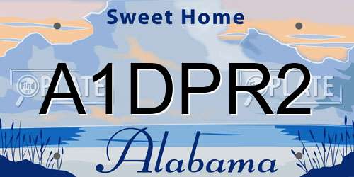A1DPR2 Alabama License Plate
