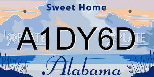 A1DY6D Alabama License Plate