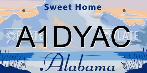 A1DYAC Alabama License Plate