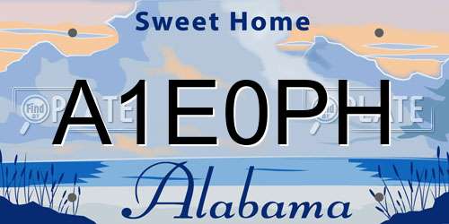 A1E0PH Alabama License Plate
