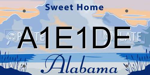 A1E1DE Alabama License Plate