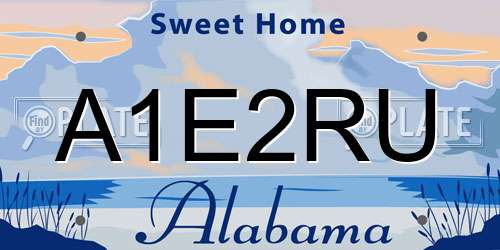 A1E2RU Alabama License Plate