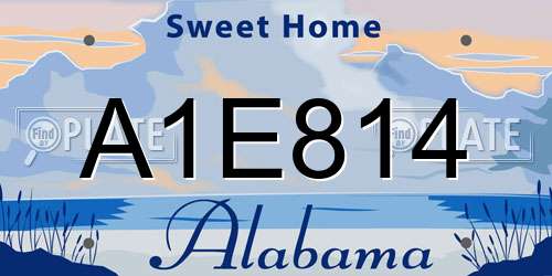 A1E814 Alabama License Plate