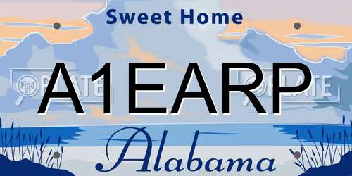 A1EARP Alabama License Plate