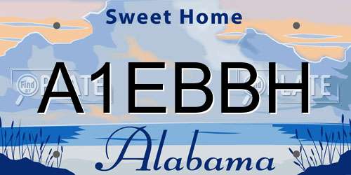 A1EBBH Alabama License Plate