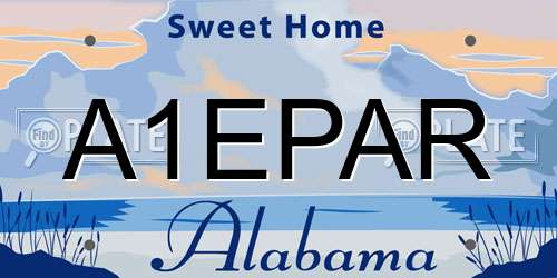 A1EPAR Alabama License Plate