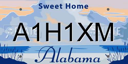 A1H1XM Alabama License Plate