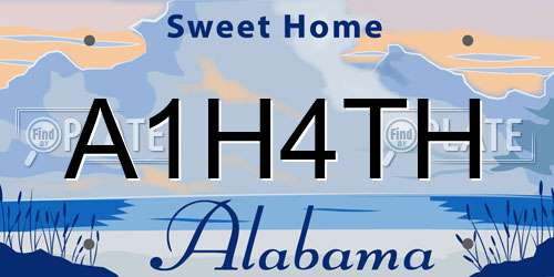 A1H4TH Alabama License Plate