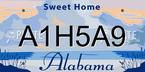A1H5A9 Alabama License Plate