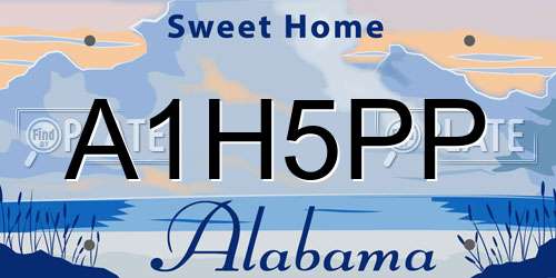 A1H5PP Alabama License Plate