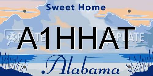 A1HHAT Alabama License Plate