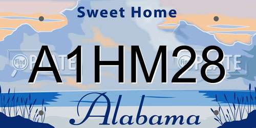A1HM28 Alabama License Plate