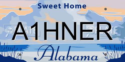 A1HNER Alabama License Plate