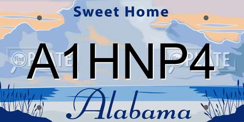 A1HNP4 Alabama License Plate